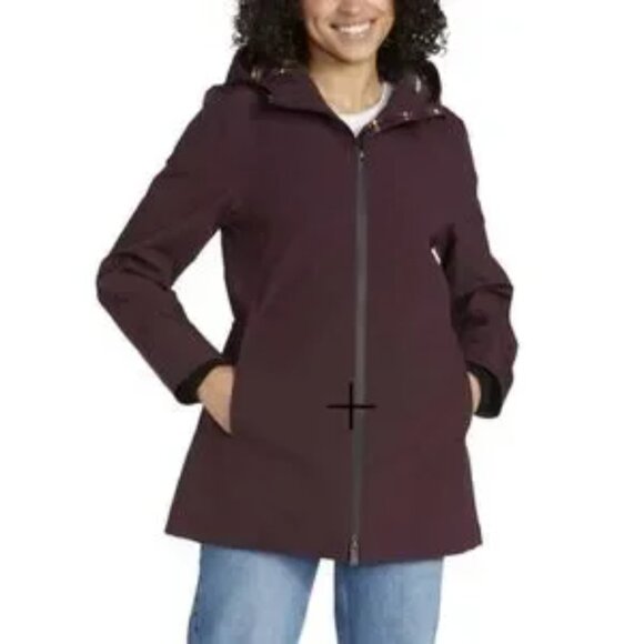 NWT Pendleton Water & Wind Resistant Rain Jacket with pockets in Burgundy, sz S - Picture 2 of 7